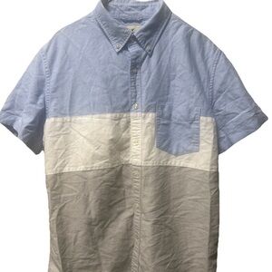 American Eagle Outfitters Blue and White Casual Shirt